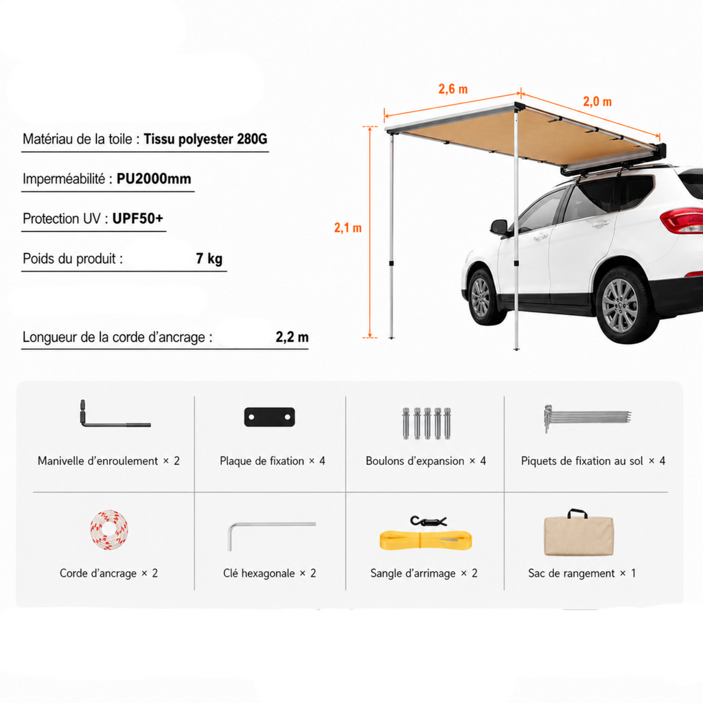 Auvent Latéral Rétractable Voiture | Vento