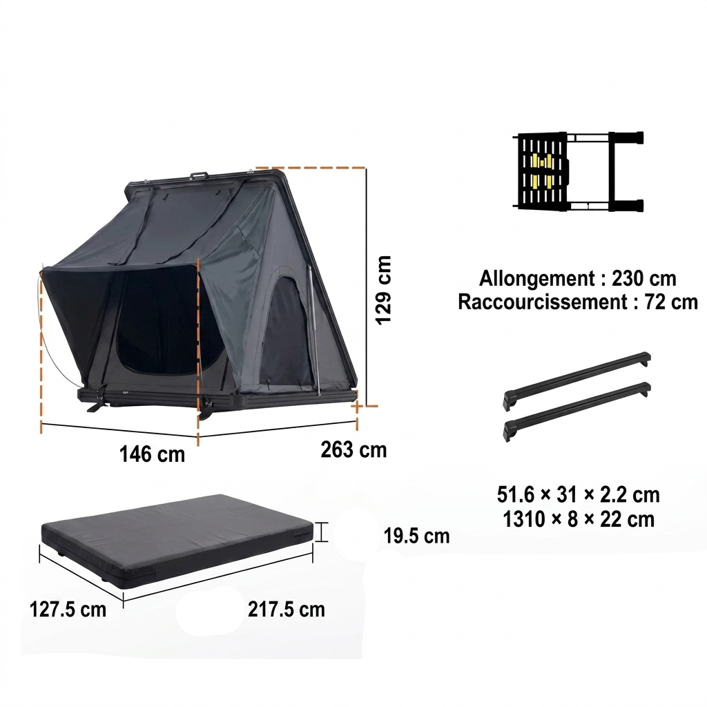 Tente de Toit Rigide Aluminium 2 Places | Alta